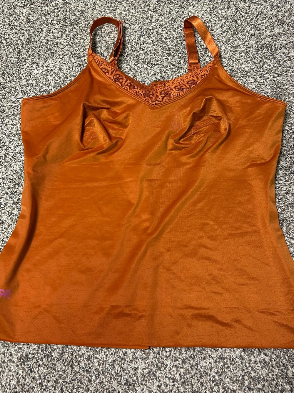 Ruby Ribbon Diva Lace Cami 46 Copper Orange Shaping Tank Style 1810